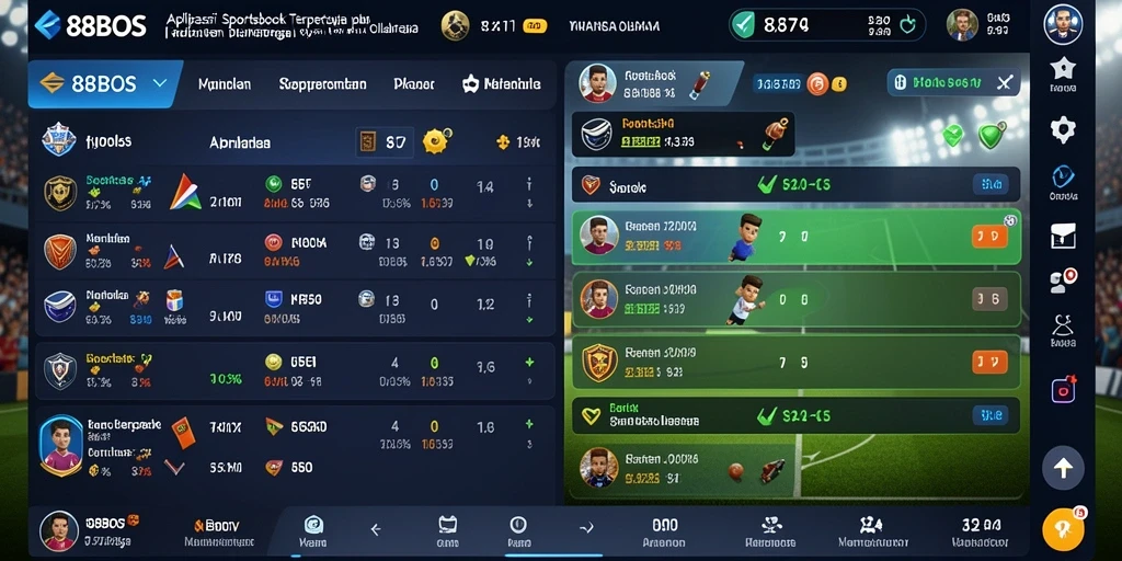 Tampilan gameplay realistis dan interaktif dari 88BOS Sportsbook.