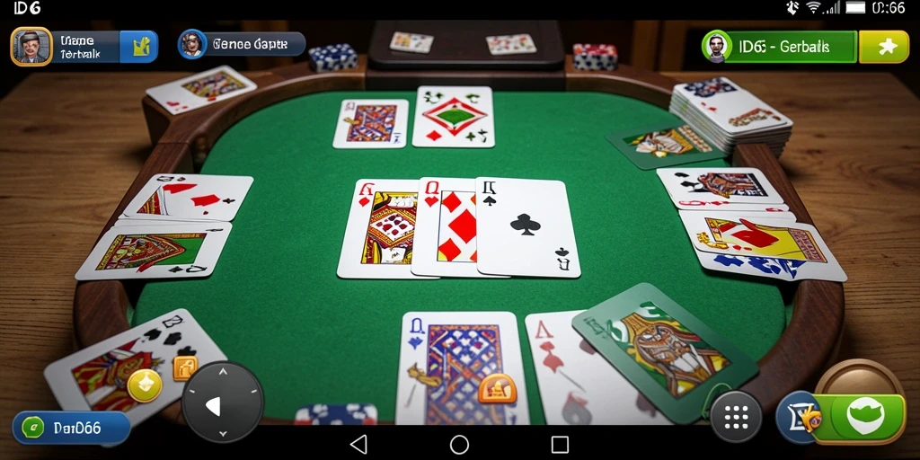 Tangkapan layar gameplay Gaple di aplikasi ID66 yang menarik dan interaktif.