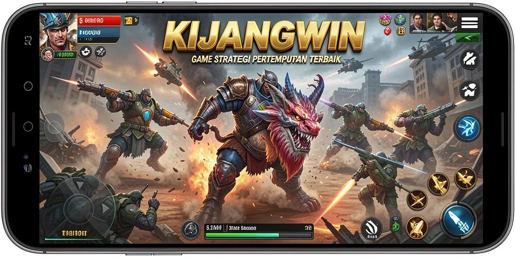Tangkapan layar gameplay KIJANGWIN menampilkan aksi pertempuran yang seru.