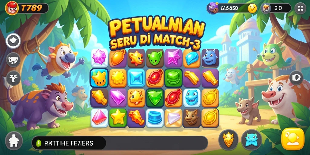 Gameplay Match-3 yang seru dan menantang dalam TT789.